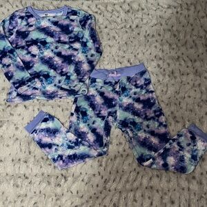 Lands' End Kids Tie-Dye Pajama Set - Purple and Blue